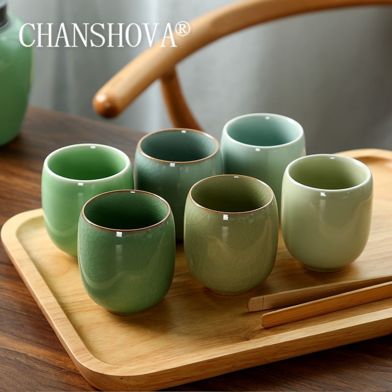 Celadon Ceramic Cup - CHANSHOVA-porseleinen theekopjesset, traditionele Chinese stijl, celadon
