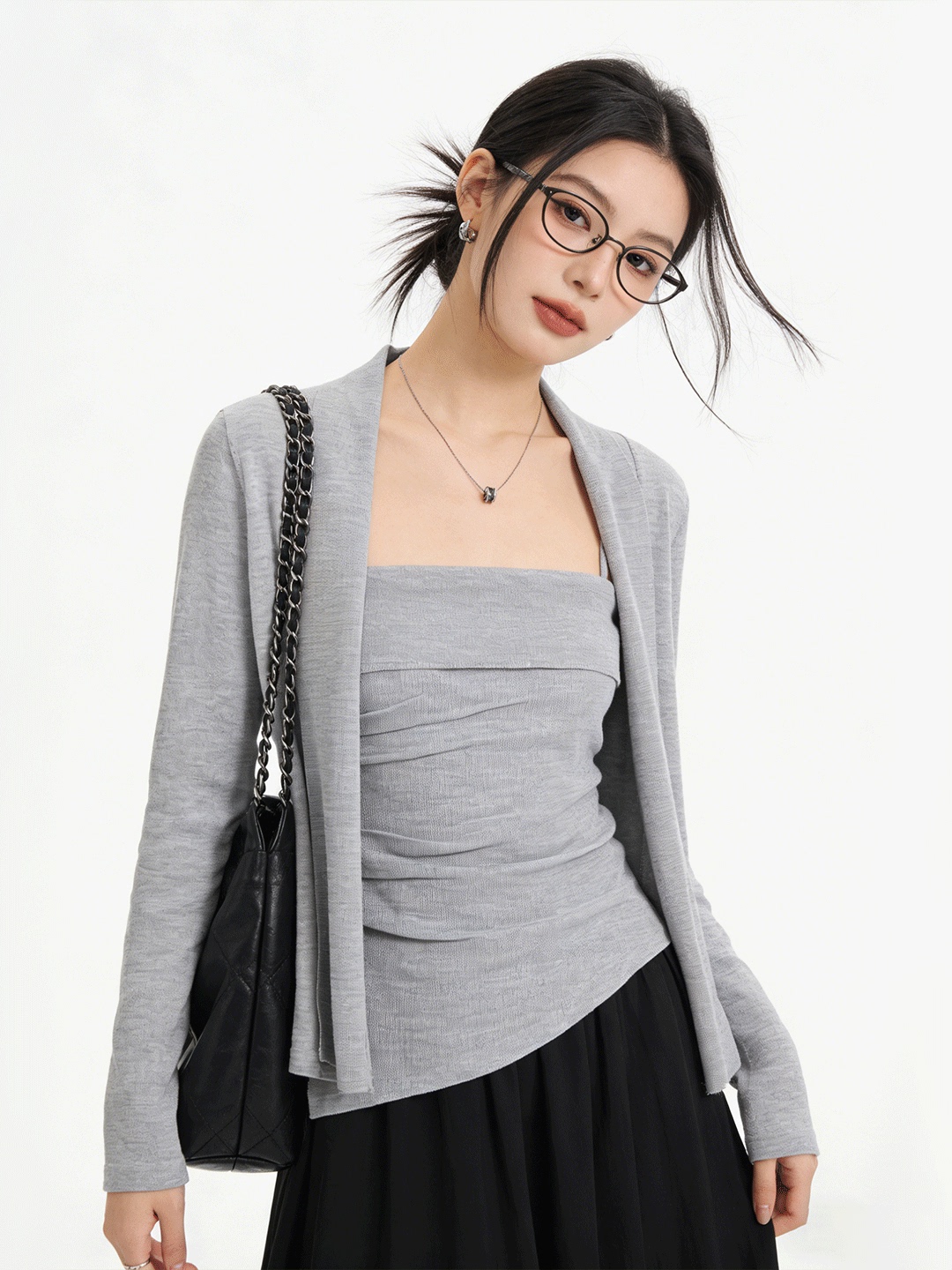 Korean Women Lifestyle - Lush Life Huidvriendelijk kort gebreid vest