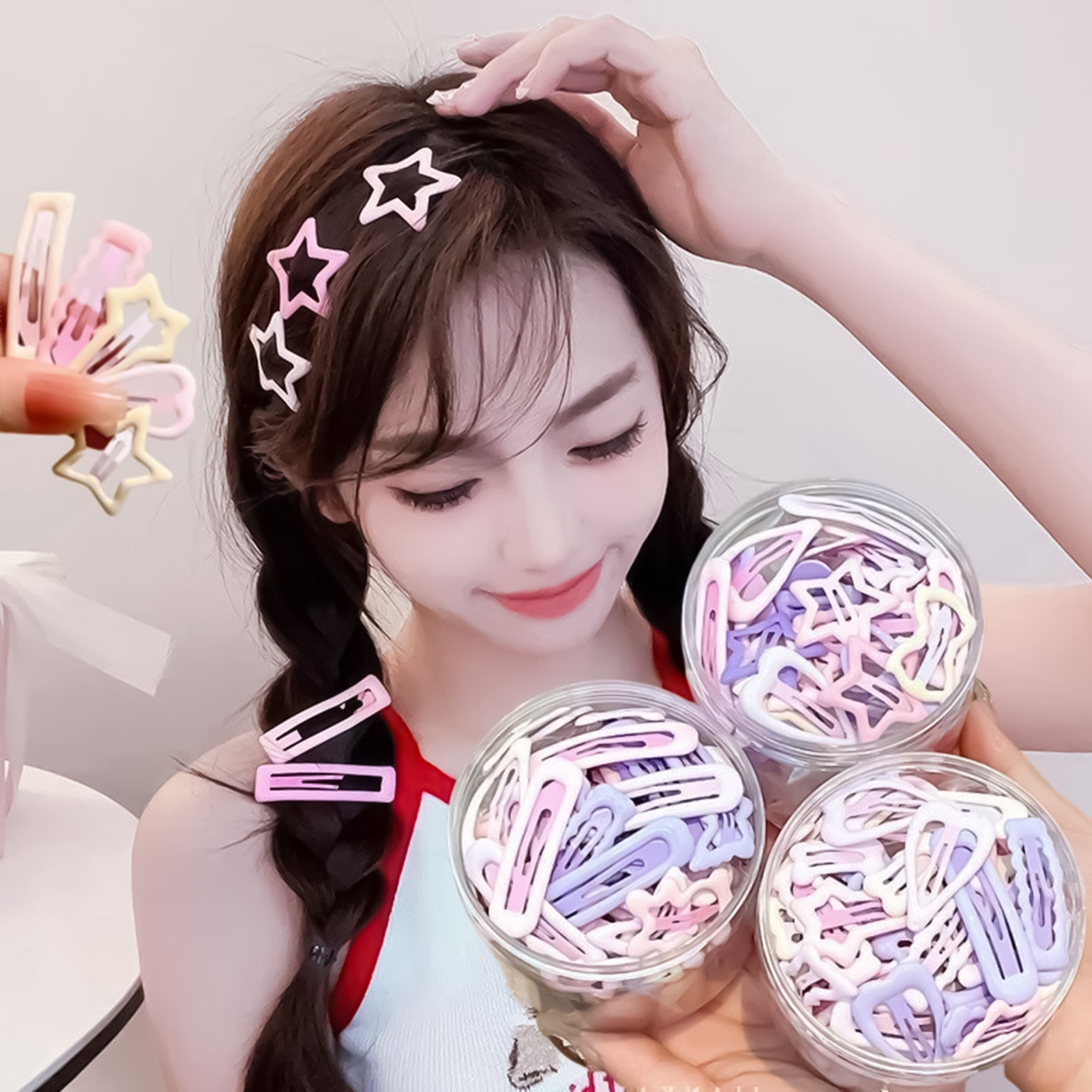 Korean Daily Lifestyle - 3 STKS Zoete stijl hoofddekselpinnen, allemaal
