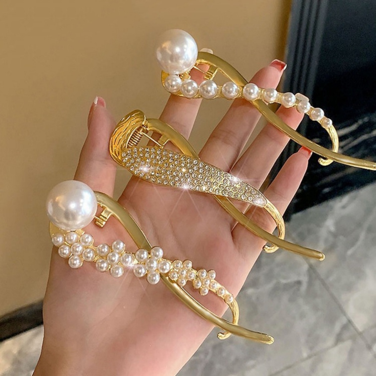 Elegante glitter parel haarcli - Korean Daily Lifestyle recensie en prijs