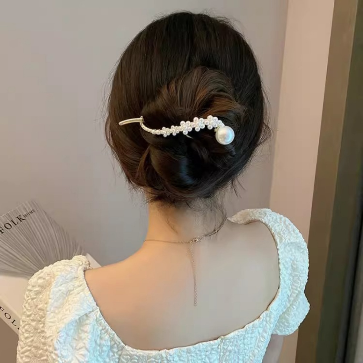 Elegante glitter parel haarcli - Korean Daily Lifestyle recensie en prijs